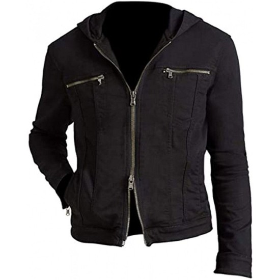 13 Reasons Why Clay Jensen Dylan Minnette Black Hooded Cotton Jacket