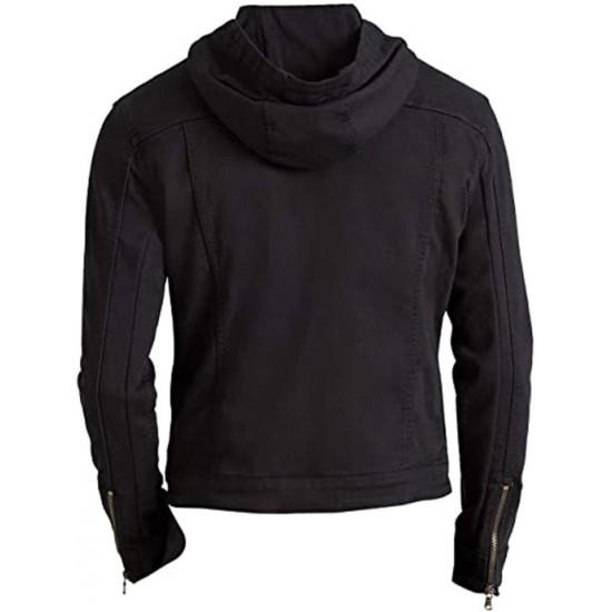 13 Reasons Why Clay Jensen Dylan Minnette Black Hooded Cotton Jacket