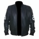 8 Ball Mens Pointed Collar Michael Hoban Black Leather Jacket