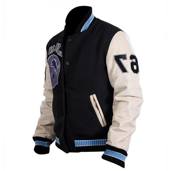 Beverly Hills Cop Axel Foley Detroit Lions Letterman Biker Jacket