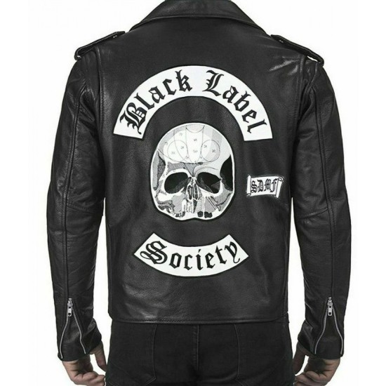 Black Label Society Doom Crew Real Leather Biker Jacket