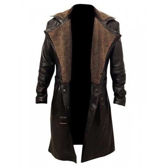 Blade Runner 2049 Ryan Gosling Officer K Fur Collar Trench Coat