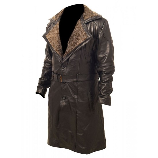 Blade Runner 2049 Ryan Gosling Officer K Fur Collar Trench Coat