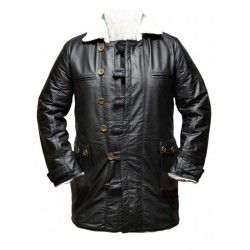 Dark knight Rises Bane Genuine Leather Buffing Black Trench Coat/Jacket