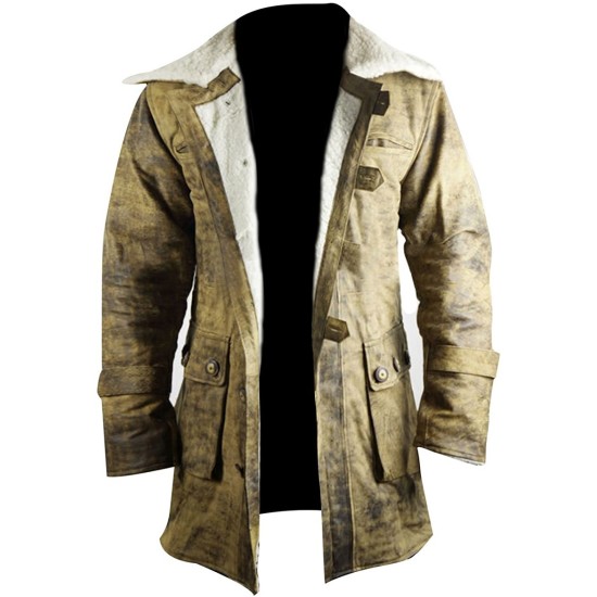 Dark knight Rises Bane Genuine Leather Buffing Trench Coat/Jacket