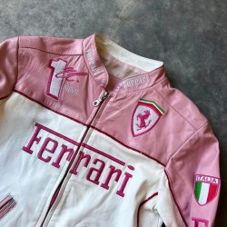 Ferrari Pink Leather Jacket