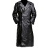 German Classic Officer WW2 Military Uniform Black Leather Trench Coat