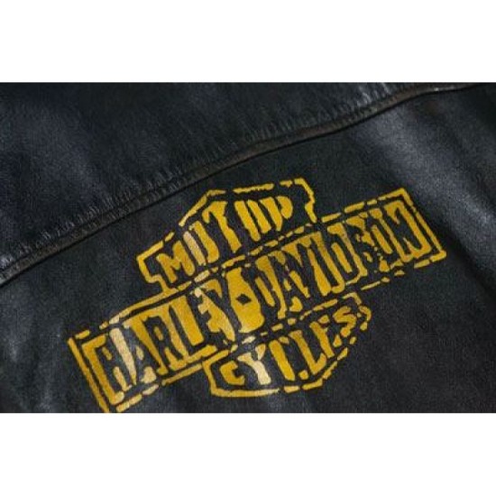 Harley Davidson Mens Forge Distressed Slim Fit Leather Jacket, Black 97006-18VM