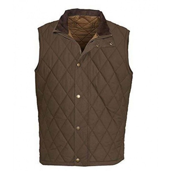 Kevin Costner Yellowstone John Dutton Brown Quilted Vest