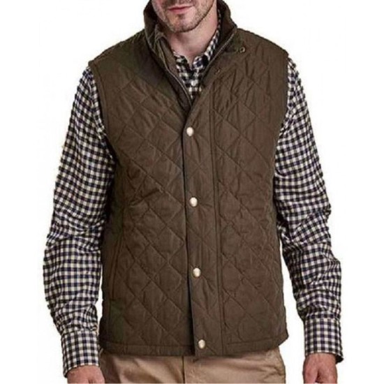 Kevin Costner Yellowstone John Dutton Brown Quilted Vest