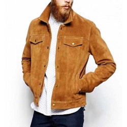 Longmire-Sheriff Men's Brown Suede Leather Jacket