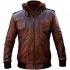Men's Jacket Cafe Racer Brando Vintage Motorcycle Retro Biker Leather Collection