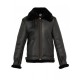 Men's Schot Aviator Faux Shearling Black Leather Jacket Men's Schot Aviator Faux Shearling Black Leather Jacket