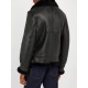 Men's Schot Aviator Faux Shearling Black Leather Jacket Men's Schot Aviator Faux Shearling Black Leather Jacket