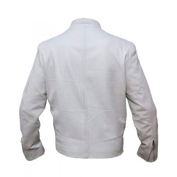 Men's Steve McQueen Le Mans Gulf Racing White Leather Jacket