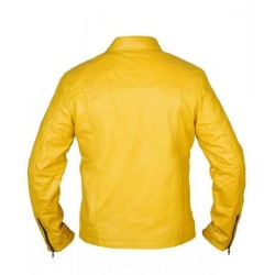 Men's Steve McQueen Le Mans Gulf Racing Yellow Leather Jacket