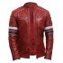 Men's Vintage Cafe Racer Slimfit Style Brando Red Rider Motorcycle Jacket