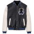 Mens Avirex Black Biker Varsity Jacket