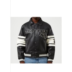 Mens Avirex Black Brooklyn USA Leather Jacket