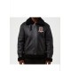 Mens Avirex Black Shearling Leather Jacket