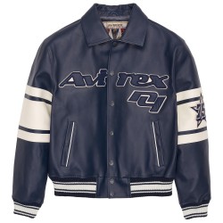 Mens Avirex Bronx Biker Leather Jacket