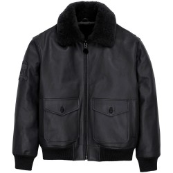 Mens Avirex G-1 Black Bomber Biker Jacket