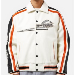 Mens Avirex Ghost Rider White Leather Jacket