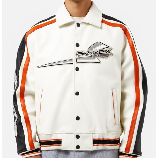 Mens Avirex Ghost Rider White Leather Jacket Mens Avirex Ghost Rider White Leather Jacket
