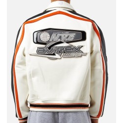 Mens Avirex Ghost Rider White Leather Jacket