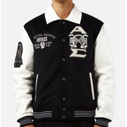 Mens Avirex Omega Black Varsity Jacket