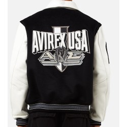 Mens Avirex Omega Black Varsity Jacket