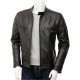 Mens Black And Brown Slimfit Stylish Classic Cafe Racer Tab Collar Real Leather Biker Jacket Mens Black And Brown Slimfit Stylish Classic Cafe Racer Tab Collar Real Leather Biker Jacket