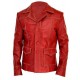 Mens Brad Pitt Fight Club Tyler Durden Coat Red Biker Leather Jacket Mens Brad Pitt Fight Club Tyler Durden Coat Red Biker Leather Jacket