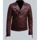 Mens Burgundy Color Biker Style Leather Jacket Mens Burgundy Color Biker Style Leather Jacket