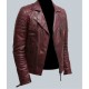 Mens Burgundy Color Biker Style Leather Jacket Mens Burgundy Color Biker Style Leather Jacket