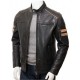 Mens Cafe Racer Striped Four Pockets Real Leather Biker Jacket Mens Cafe Racer Striped Four Pockets Real Leather Biker Jacket