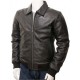 Mens Classic Shirt Collar Real Leather Bomber Jacket Mens Classic Shirt Collar Real Leather Bomber Jacket