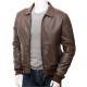 Mens Classic Shirt Collar Real Leather Bomber Jacket Mens Classic Shirt Collar Real Leather Bomber Jacket