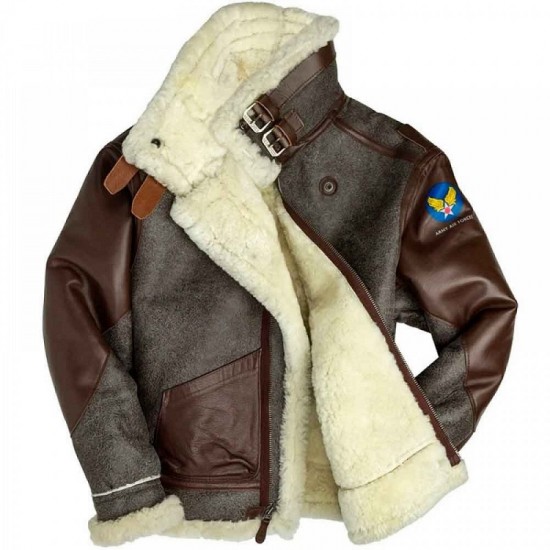 Mens Cockpit USA 100 Mission B-3 Sheepskin Bomber Jacket Mens Cockpit USA 100 Mission B-3 Sheepskin Bomber Jacket