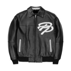 Mens Pelle Pelle Greatest Of All Time Black Leather Jacket