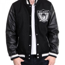 Mens Raiders Black Varsity Jacket