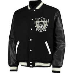 Mens Raiders Black Varsity Jacket