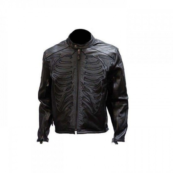 Mens Reflective Skeleton Motorcycle Soft Naked Cowhide Leather Jacket Mens Reflective Skeleton Motorcycle Soft Naked Cowhide Leather Jacket