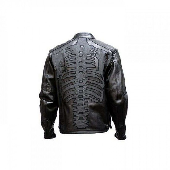 Mens Reflective Skeleton Motorcycle Soft Naked Cowhide Leather Jacket Mens Reflective Skeleton Motorcycle Soft Naked Cowhide Leather Jacket