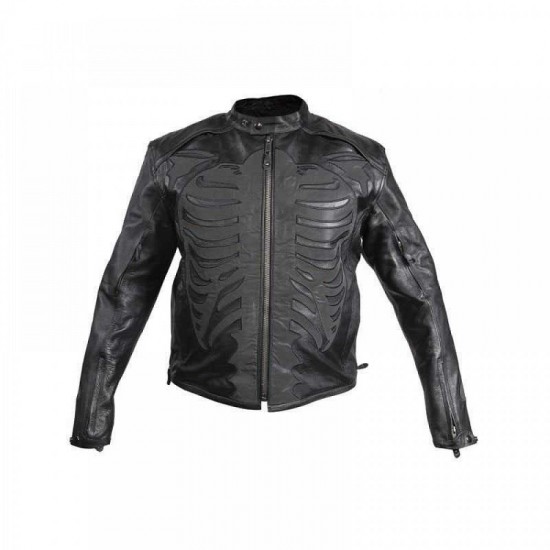 Mens Reflective Skeleton Motorcycle Soft Naked Cowhide Leather Jacket Mens Reflective Skeleton Motorcycle Soft Naked Cowhide Leather Jacket