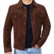 Mens Suede Leather Trucker Jacket - Classic Motorcycle Western Goat Leather Jacket Mens Suede Leather Trucker Jacket - Classic Motorcycle Western Goat Leather Jacket