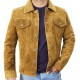 Mens Suede Leather Trucker Jacket - Classic Motorcycle Western Goat Leather Jacket Mens Suede Leather Trucker Jacket - Classic Motorcycle Western Goat Leather Jacket