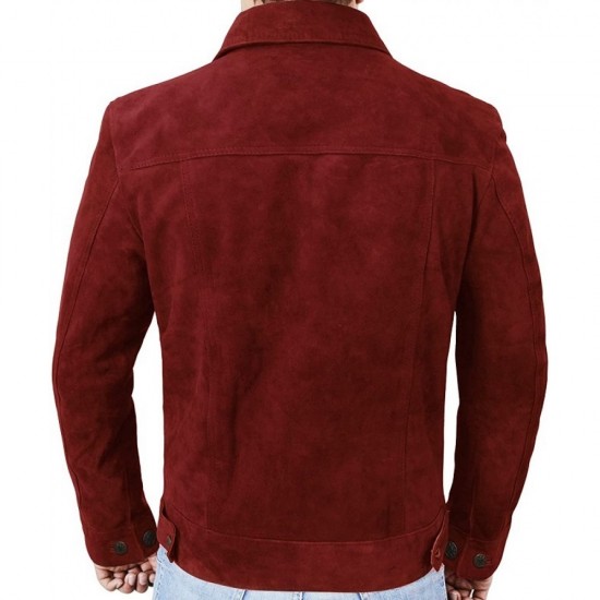 Mens Suede Leather Trucker Jacket - Classic Motorcycle Western Goat Leather Jacket Mens Suede Leather Trucker Jacket - Classic Motorcycle Western Goat Leather Jacket