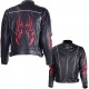 Men’s Fire Flame Black Racer Style Motorcycle Jacket Men’s Fire Flame Black Racer Style Motorcycle Jacket