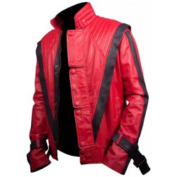 Michael Jackson Thriller Red Costume Leather Jacket